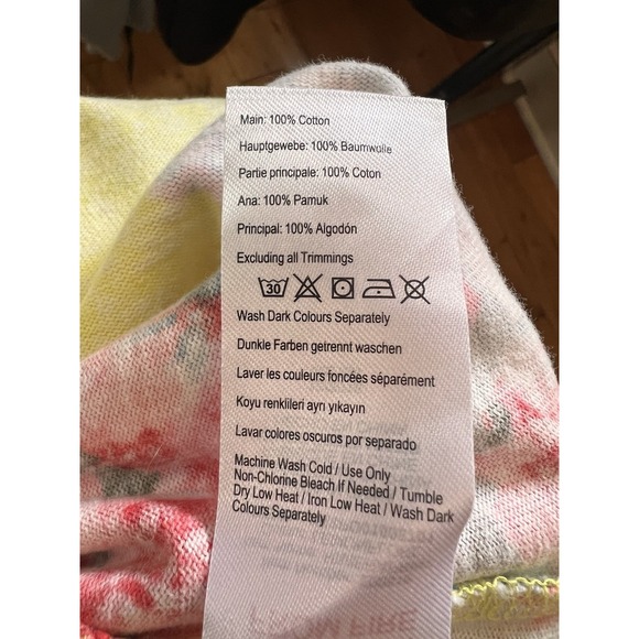 Joules Riviera Shift T-Shirt Dress Womens S 2 Floral Cotton Stretch Lemon Floral - Picture 8 of 8